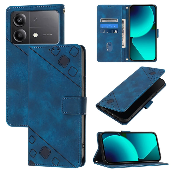 Estuche para teléfono de cuero en relieve con tacto de piel, For Xiaomi Poco F6, For Xiaomi Poco M6 Pro 4G, For Xiaomi Poco X6 Neo 5G Global, For Xiaomi Redmi A3, For Xiaomi Redmi Note 13 Pro 4G Global, For Xiaomi Redmi Note 13 4G Global               ...