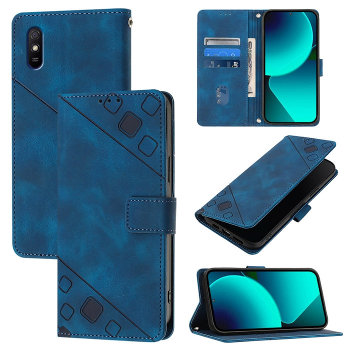 Estuche para teléfono de cuero en relieve con tacto de piel, For Xiaomi Redmi 9A / 9i / 9AT, For Xiaomi Poco M2 Global / Redmi 9, For Xiaomi Poco M3 Pro 5G / Redmi Note 10 5G, For Xiaomi Poco X3 GT, For Xiaomi Poco F3 / Redmi K40 / K40 Pro             ...