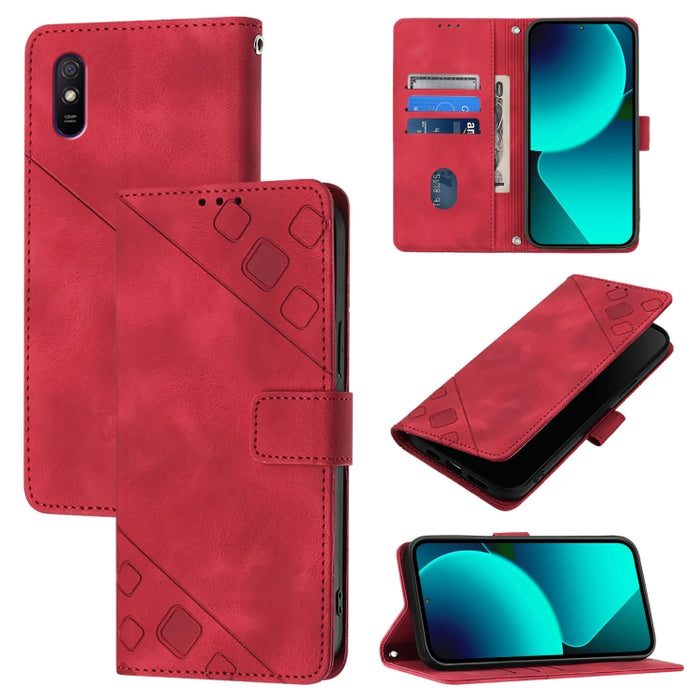 Estuche para teléfono de cuero en relieve con tacto de piel, For Xiaomi Redmi 9A / 9i / 9AT, For Xiaomi Poco M2 Global / Redmi 9, For Xiaomi Poco M3 Pro 5G / Redmi Note 10 5G, For Xiaomi Poco X3 GT, For Xiaomi Poco F3 / Redmi K40 / K40 Pro             ...