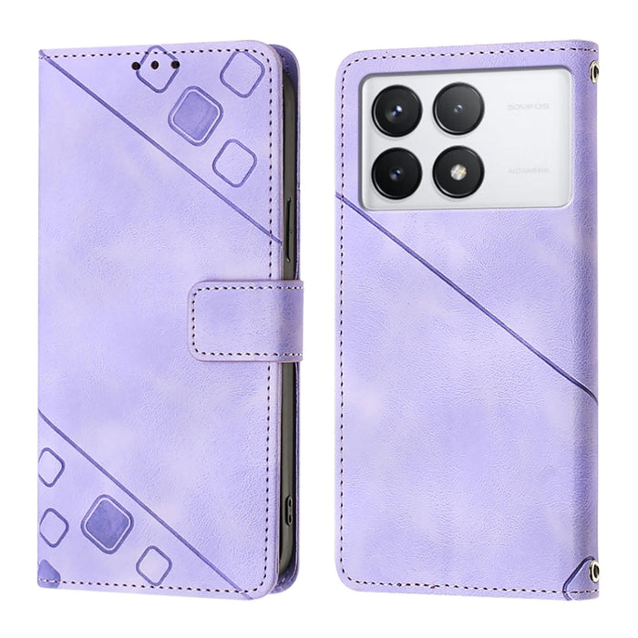 Estuche para teléfono de cuero en relieve con tacto de piel, For Xiaomi Redmi K70 / K70 Pro, For Xiaomi 13T, For Xiaomi Poco F5 5G/Redmi Note 12 Turbo, For Xiaomi Poco F5 Pro 5G/Redmi K60, For Xiaomi Redmi Note 12S 4G Global, For Xiaomi Poco C51 / A2+ ...