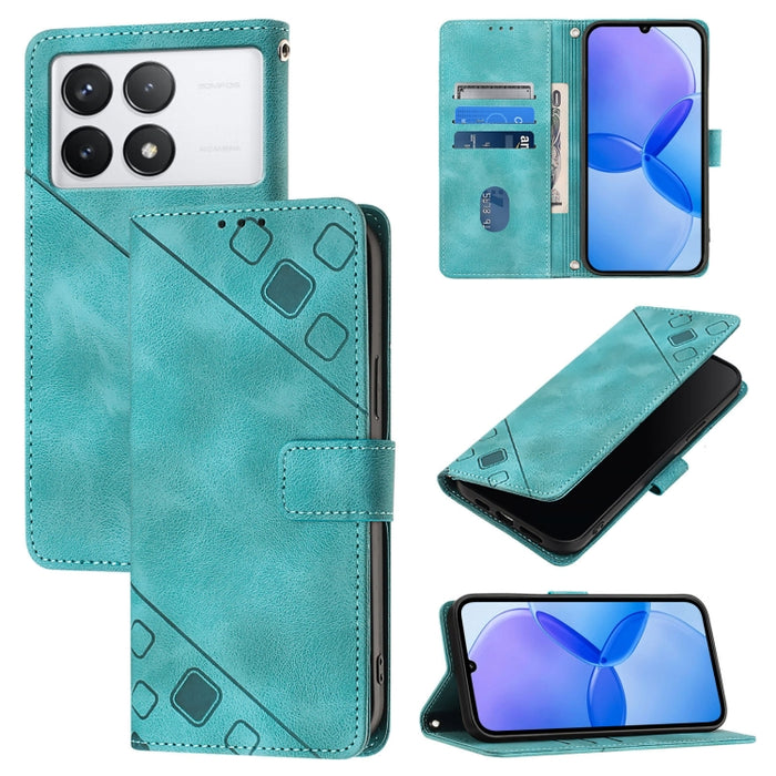 Estuche para teléfono de cuero en relieve con tacto de piel, For Xiaomi Redmi K70 / K70 Pro, For Xiaomi 13T, For Xiaomi Poco F5 5G/Redmi Note 12 Turbo, For Xiaomi Poco F5 Pro 5G/Redmi K60, For Xiaomi Redmi Note 12S 4G Global, For Xiaomi Poco C51 / A2+ ...