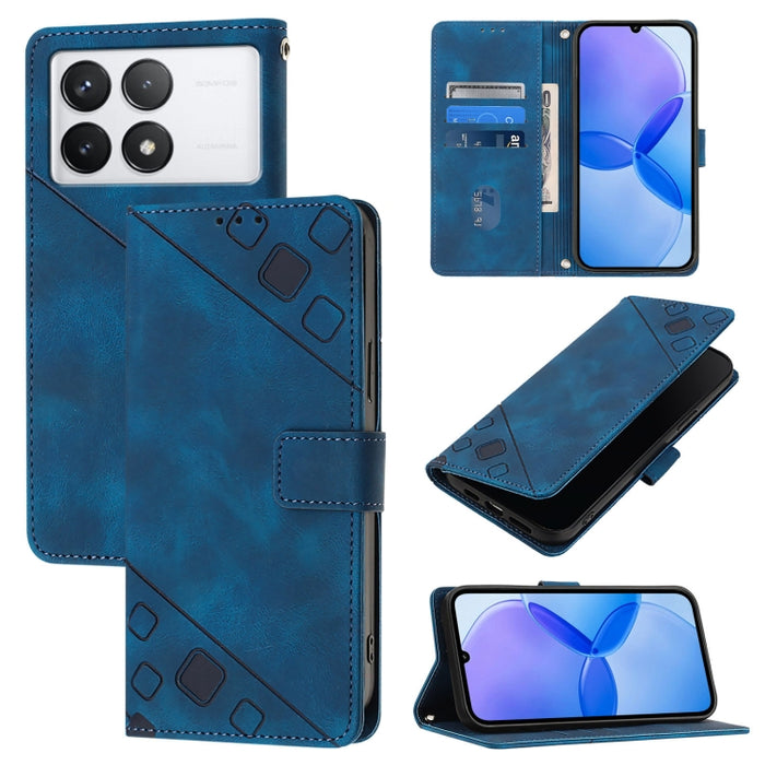 Estuche para teléfono de cuero en relieve con tacto de piel, For Xiaomi Redmi K70 / K70 Pro, For Xiaomi 13T, For Xiaomi Poco F5 5G/Redmi Note 12 Turbo, For Xiaomi Poco F5 Pro 5G/Redmi K60, For Xiaomi Redmi Note 12S 4G Global, For Xiaomi Poco C51 / A2+ ...