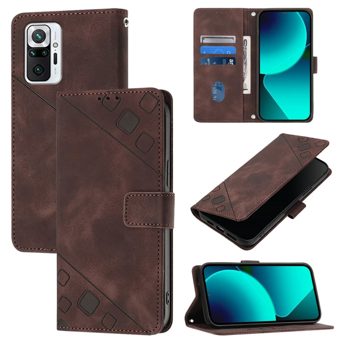 Estuche para teléfono de cuero en relieve con tacto de piel, For Xiaomi Redmi 9A / 9i / 9AT, For Xiaomi Poco M2 Global / Redmi 9, For Xiaomi Poco M3 Pro 5G / Redmi Note 10 5G, For Xiaomi Poco X3 GT, For Xiaomi Poco F3 / Redmi K40 / K40 Pro             ...