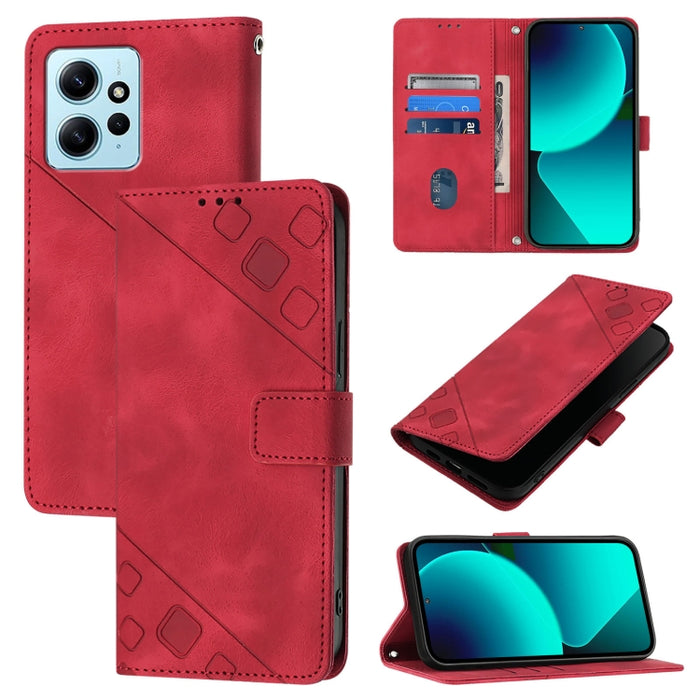 Estuche para teléfono de cuero en relieve con tacto de piel, For Xiaomi Redmi K70 / K70 Pro, For Xiaomi 13T, For Xiaomi Poco F5 5G/Redmi Note 12 Turbo, For Xiaomi Poco F5 Pro 5G/Redmi K60, For Xiaomi Redmi Note 12S 4G Global, For Xiaomi Poco C51 / A2+ ...