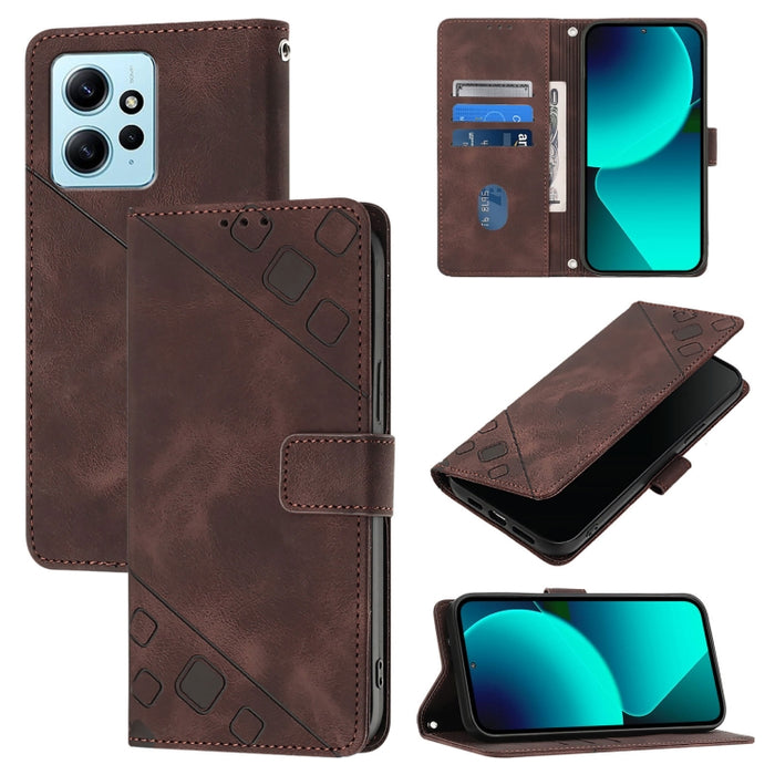 Estuche para teléfono de cuero en relieve con tacto de piel, For Xiaomi Redmi K70 / K70 Pro, For Xiaomi 13T, For Xiaomi Poco F5 5G/Redmi Note 12 Turbo, For Xiaomi Poco F5 Pro 5G/Redmi K60, For Xiaomi Redmi Note 12S 4G Global, For Xiaomi Poco C51 / A2+ ...