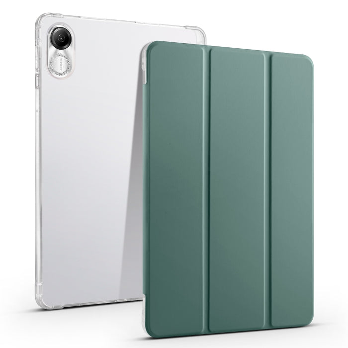 Estuche para tableta de cuero inteligente de TPU transparente de 3 pliegues con ranura para bolígrafo, For Xiaomi Pad 7 / 7 Pro, For Xiaomi Redmi Pad Pro 12.1, For Xiaomi Pad 6S Pro, For Xiaomi Pad 6 Max 14, For Xiaomi Pad 6 / 6 Pro