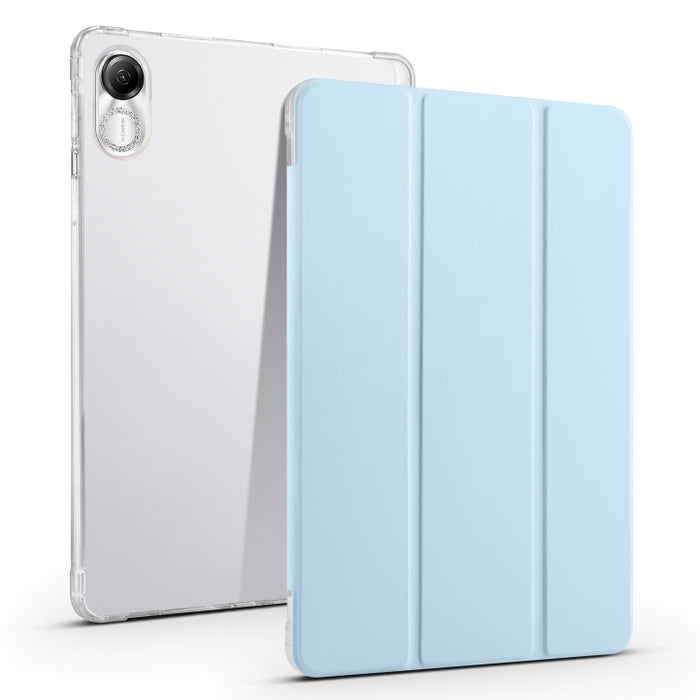 Estuche para tableta de cuero inteligente de TPU transparente de 3 pliegues con ranura para bolígrafo, For Xiaomi Pad 7 / 7 Pro, For Xiaomi Redmi Pad Pro 12.1, For Xiaomi Pad 6S Pro, For Xiaomi Pad 6 Max 14, For Xiaomi Pad 6 / 6 Pro