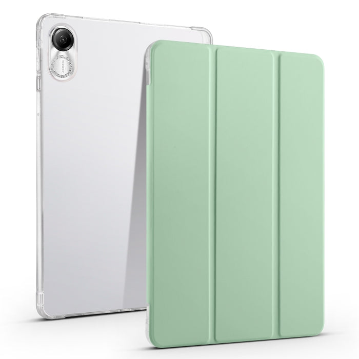 Estuche para tableta de cuero inteligente de TPU transparente de 3 pliegues con ranura para bolígrafo, For Xiaomi Pad 7 / 7 Pro, For Xiaomi Redmi Pad Pro 12.1, For Xiaomi Pad 6S Pro, For Xiaomi Pad 6 Max 14, For Xiaomi Pad 6 / 6 Pro