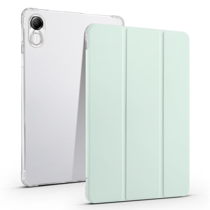 Estuche para tableta de cuero inteligente de TPU transparente de 3 pliegues con ranura para bolígrafo, For Xiaomi Pad 7 / 7 Pro, For Xiaomi Redmi Pad Pro 12.1, For Xiaomi Pad 6S Pro, For Xiaomi Pad 6 Max 14, For Xiaomi Pad 6 / 6 Pro