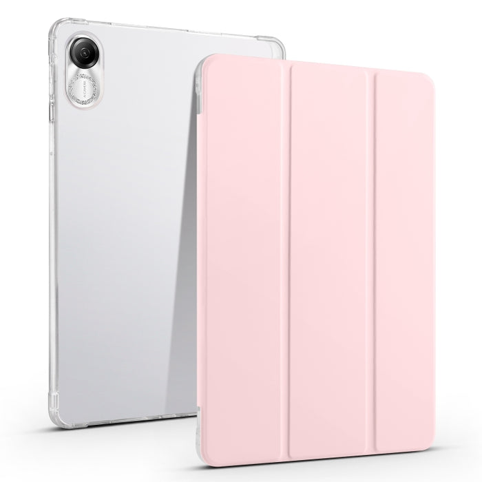 Estuche para tableta de cuero inteligente de TPU transparente de 3 pliegues con ranura para bolígrafo, For Xiaomi Pad 7 / 7 Pro, For Xiaomi Redmi Pad Pro 12.1, For Xiaomi Pad 6S Pro, For Xiaomi Pad 6 Max 14, For Xiaomi Pad 6 / 6 Pro