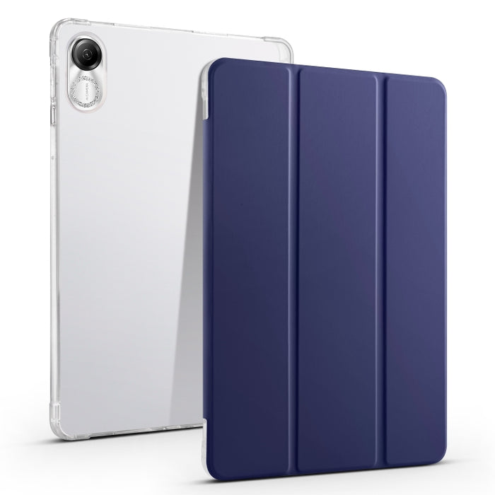 Estuche para tableta de cuero inteligente de TPU transparente de 3 pliegues con ranura para bolígrafo, For Xiaomi Pad 7 / 7 Pro, For Xiaomi Redmi Pad Pro 12.1, For Xiaomi Pad 6S Pro, For Xiaomi Pad 6 Max 14, For Xiaomi Pad 6 / 6 Pro