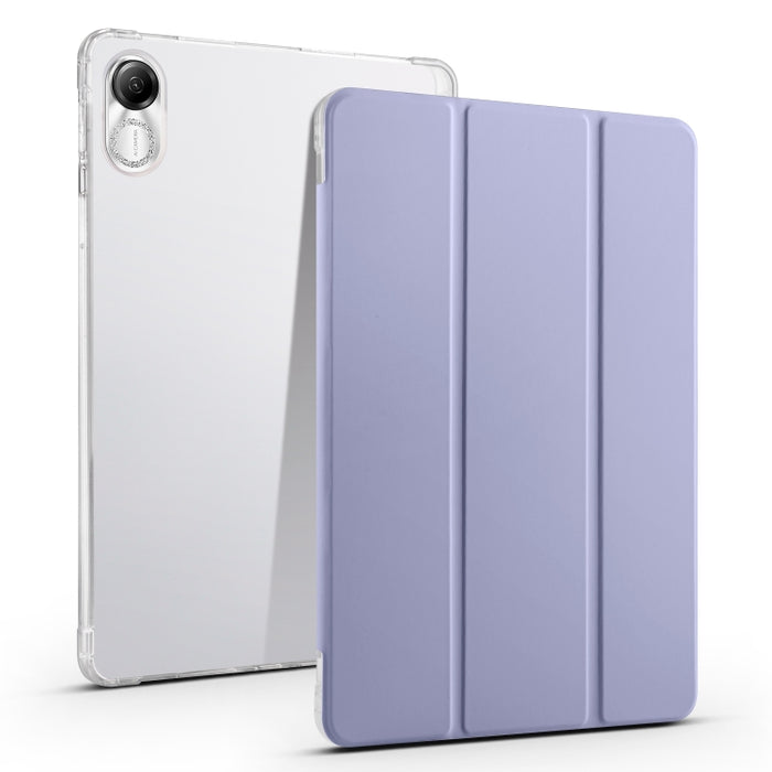 Estuche para tableta de cuero inteligente de TPU transparente de 3 pliegues con ranura para bolígrafo, For Xiaomi Pad 7 / 7 Pro, For Xiaomi Redmi Pad Pro 12.1, For Xiaomi Pad 6S Pro, For Xiaomi Pad 6 Max 14, For Xiaomi Pad 6 / 6 Pro