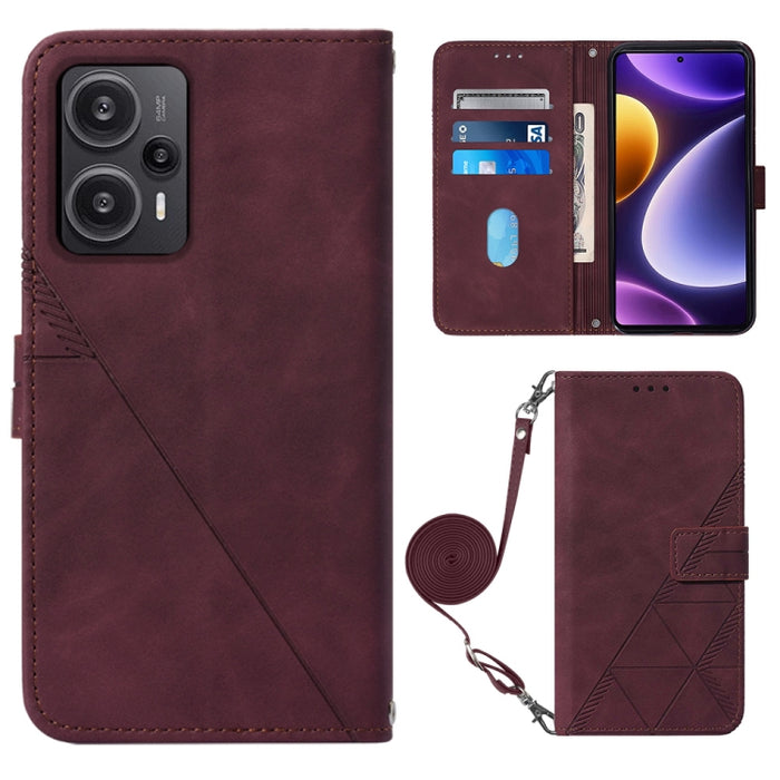 Estuche para teléfono de cuero con tapa en relieve 3D Crossbody, For Xiaomi Redmi Note 12S 4G Global, For Xiaomi Poco F5 5G/Redmi Note 12 Turbo, For Xiaomi Poco F5 Pro 5G/Redmi K60