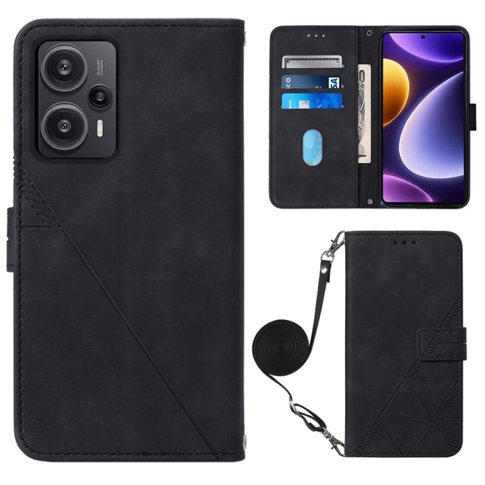 Estuche para teléfono de cuero con tapa en relieve 3D Crossbody, For Xiaomi Redmi Note 12S 4G Global, For Xiaomi Poco F5 5G/Redmi Note 12 Turbo, For Xiaomi Poco F5 Pro 5G/Redmi K60