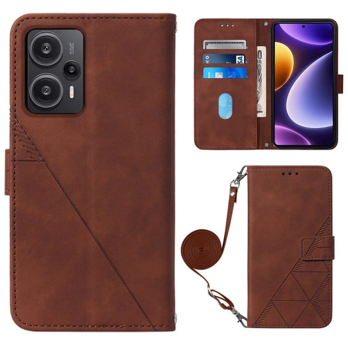 Estuche para teléfono de cuero con tapa en relieve 3D Crossbody, For Xiaomi Redmi Note 12S 4G Global, For Xiaomi Poco F5 5G/Redmi Note 12 Turbo, For Xiaomi Poco F5 Pro 5G/Redmi K60