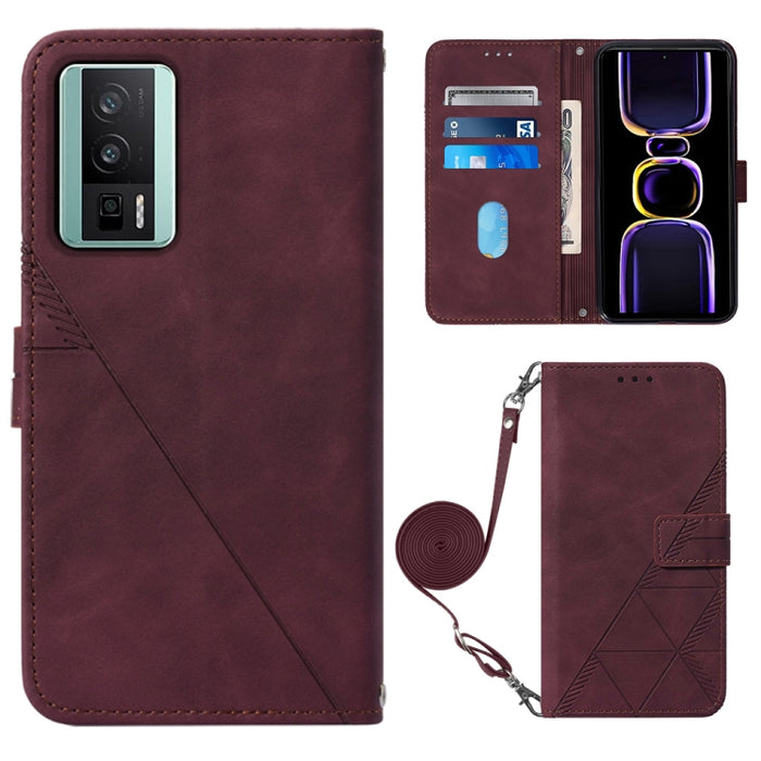 Estuche para teléfono de cuero con tapa en relieve 3D Crossbody, For Xiaomi Redmi Note 12S 4G Global, For Xiaomi Poco F5 5G/Redmi Note 12 Turbo, For Xiaomi Poco F5 Pro 5G/Redmi K60