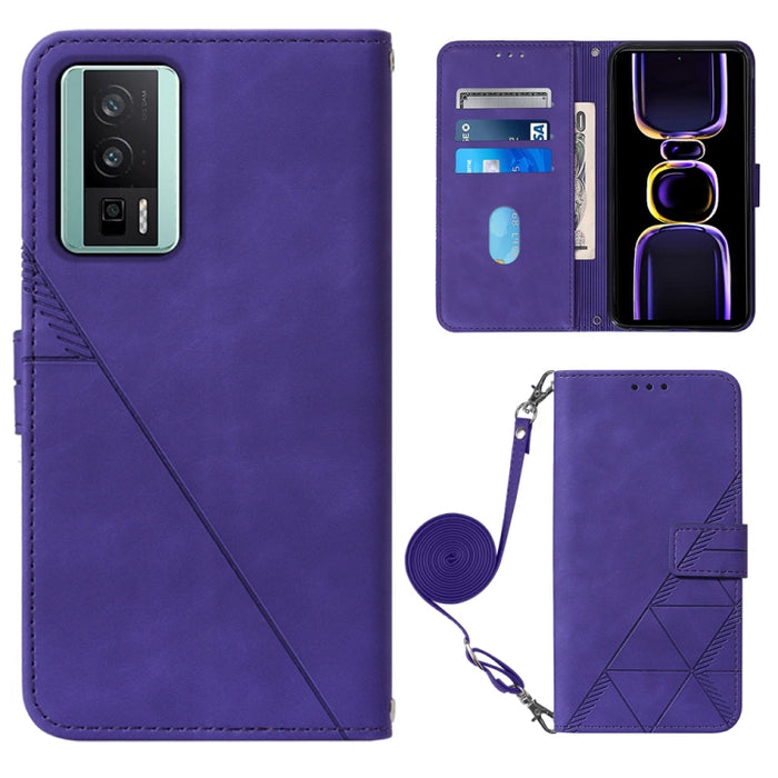 Estuche para teléfono de cuero con tapa en relieve 3D Crossbody, For Xiaomi Redmi Note 12S 4G Global, For Xiaomi Poco F5 5G/Redmi Note 12 Turbo, For Xiaomi Poco F5 Pro 5G/Redmi K60