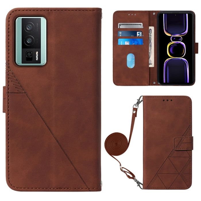 Estuche para teléfono de cuero con tapa en relieve 3D Crossbody, For Xiaomi Redmi Note 12S 4G Global, For Xiaomi Poco F5 5G/Redmi Note 12 Turbo, For Xiaomi Poco F5 Pro 5G/Redmi K60