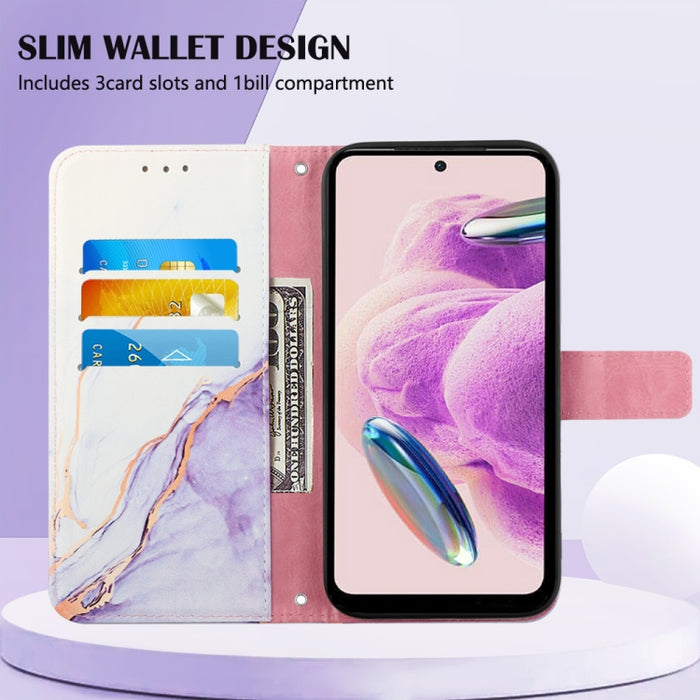 PT003 Estuche para teléfono de cuero con tapa y patrón de mármol, For Xiaomi Redmi Note 12S 4G Global, For Xiaomi 13T, For Xiaomi Poco F5 5G/Redmi Note 12 Turbo, For Xiaomi Poco F5 Pro 5G/Redmi K60