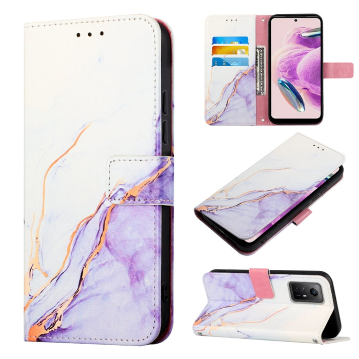 PT003 Estuche para teléfono de cuero con tapa y patrón de mármol, For Xiaomi Redmi Note 12S 4G Global, For Xiaomi 13T, For Xiaomi Poco F5 5G/Redmi Note 12 Turbo, For Xiaomi Poco F5 Pro 5G/Redmi K60