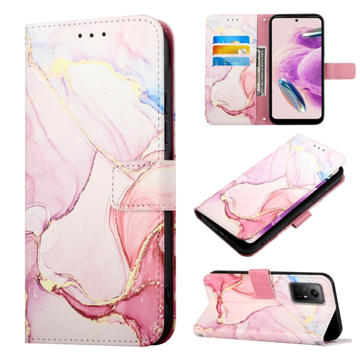 PT003 Estuche para teléfono de cuero con tapa y patrón de mármol, For Xiaomi Redmi Note 12S 4G Global, For Xiaomi 13T, For Xiaomi Poco F5 5G/Redmi Note 12 Turbo, For Xiaomi Poco F5 Pro 5G/Redmi K60
