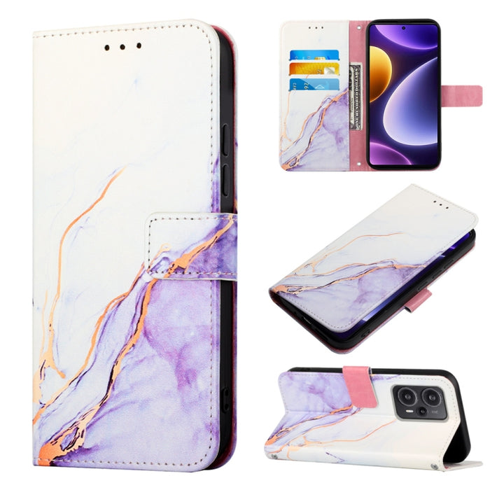 PT003 Estuche para teléfono de cuero con tapa y patrón de mármol, For Xiaomi Redmi Note 12S 4G Global, For Xiaomi 13T, For Xiaomi Poco F5 5G/Redmi Note 12 Turbo, For Xiaomi Poco F5 Pro 5G/Redmi K60