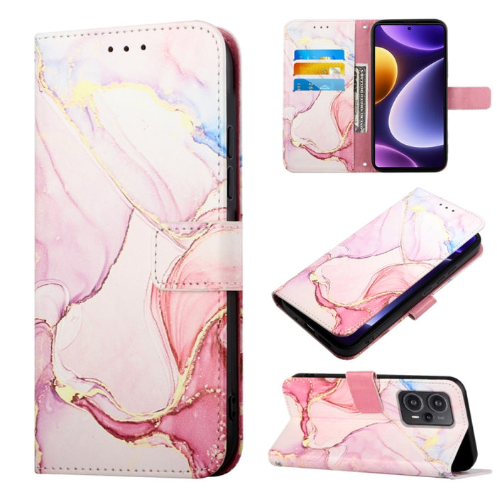 PT003 Estuche para teléfono de cuero con tapa y patrón de mármol, For Xiaomi Redmi Note 12S 4G Global, For Xiaomi 13T, For Xiaomi Poco F5 5G/Redmi Note 12 Turbo, For Xiaomi Poco F5 Pro 5G/Redmi K60