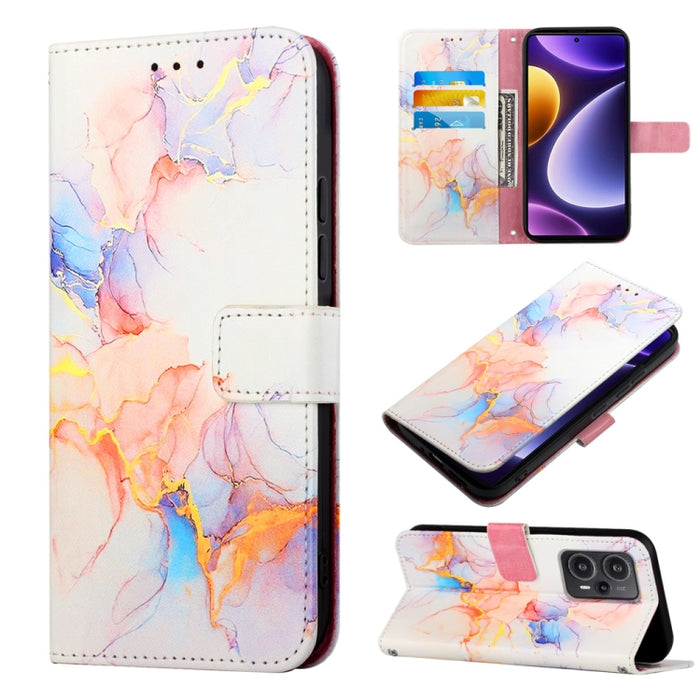 PT003 Estuche para teléfono de cuero con tapa y patrón de mármol, For Xiaomi Redmi Note 12S 4G Global, For Xiaomi 13T, For Xiaomi Poco F5 5G/Redmi Note 12 Turbo, For Xiaomi Poco F5 Pro 5G/Redmi K60
