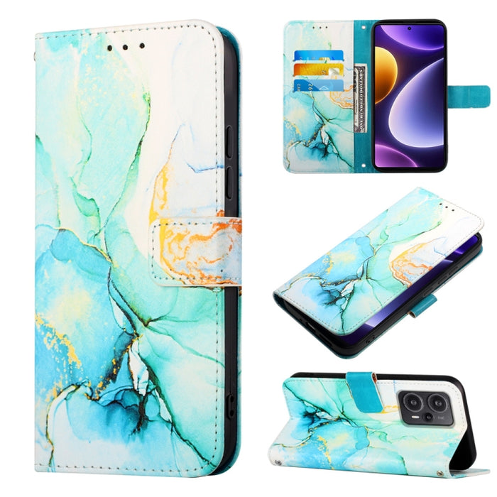 PT003 Estuche para teléfono de cuero con tapa y patrón de mármol, For Xiaomi Redmi Note 12S 4G Global, For Xiaomi 13T, For Xiaomi Poco F5 5G/Redmi Note 12 Turbo, For Xiaomi Poco F5 Pro 5G/Redmi K60