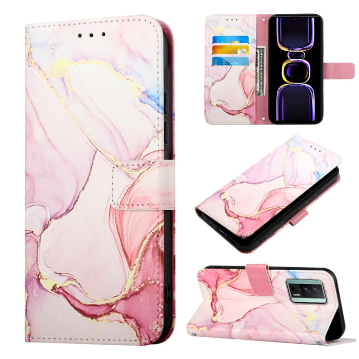 PT003 Estuche para teléfono de cuero con tapa y patrón de mármol, For Xiaomi Redmi Note 12S 4G Global, For Xiaomi 13T, For Xiaomi Poco F5 5G/Redmi Note 12 Turbo, For Xiaomi Poco F5 Pro 5G/Redmi K60