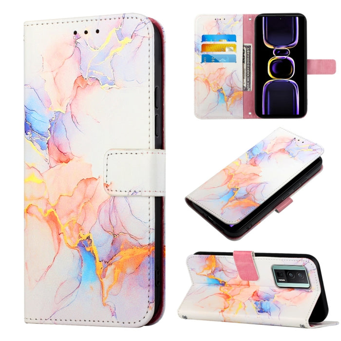 PT003 Estuche para teléfono de cuero con tapa y patrón de mármol, For Xiaomi Redmi Note 12S 4G Global, For Xiaomi 13T, For Xiaomi Poco F5 5G/Redmi Note 12 Turbo, For Xiaomi Poco F5 Pro 5G/Redmi K60
