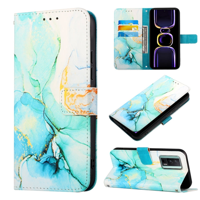 PT003 Estuche para teléfono de cuero con tapa y patrón de mármol, For Xiaomi Redmi Note 12S 4G Global, For Xiaomi 13T, For Xiaomi Poco F5 5G/Redmi Note 12 Turbo, For Xiaomi Poco F5 Pro 5G/Redmi K60