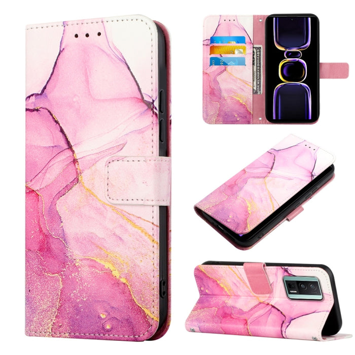 PT003 Estuche para teléfono de cuero con tapa y patrón de mármol, For Xiaomi Redmi Note 12S 4G Global, For Xiaomi 13T, For Xiaomi Poco F5 5G/Redmi Note 12 Turbo, For Xiaomi Poco F5 Pro 5G/Redmi K60