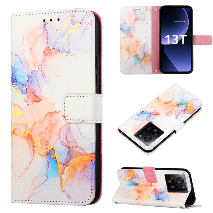 PT003 Estuche para teléfono de cuero con tapa y patrón de mármol, For Xiaomi Redmi Note 12S 4G Global, For Xiaomi 13T, For Xiaomi Poco F5 5G/Redmi Note 12 Turbo, For Xiaomi Poco F5 Pro 5G/Redmi K60