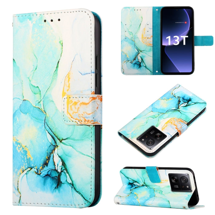 PT003 Estuche para teléfono de cuero con tapa y patrón de mármol, For Xiaomi Redmi Note 12S 4G Global, For Xiaomi 13T, For Xiaomi Poco F5 5G/Redmi Note 12 Turbo, For Xiaomi Poco F5 Pro 5G/Redmi K60