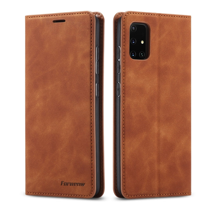 Forwenw Dream Series Oil Edge Fuerte magnetismo Funda de cuero con tapa horizontal con soporte y ranuras para tarjetas y billetera y marco de fotos, For Xiaomi Redmi Note 9S, For Samsung Galaxy A31, For Samsung Galaxy A41, For Samsung Galaxy A11       ...