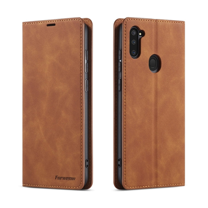 Forwenw Dream Series Oil Edge Fuerte magnetismo Funda de cuero con tapa horizontal con soporte y ranuras para tarjetas y billetera y marco de fotos, For Xiaomi Redmi Note 9S, For Samsung Galaxy A31, For Samsung Galaxy A41, For Samsung Galaxy A11       ...