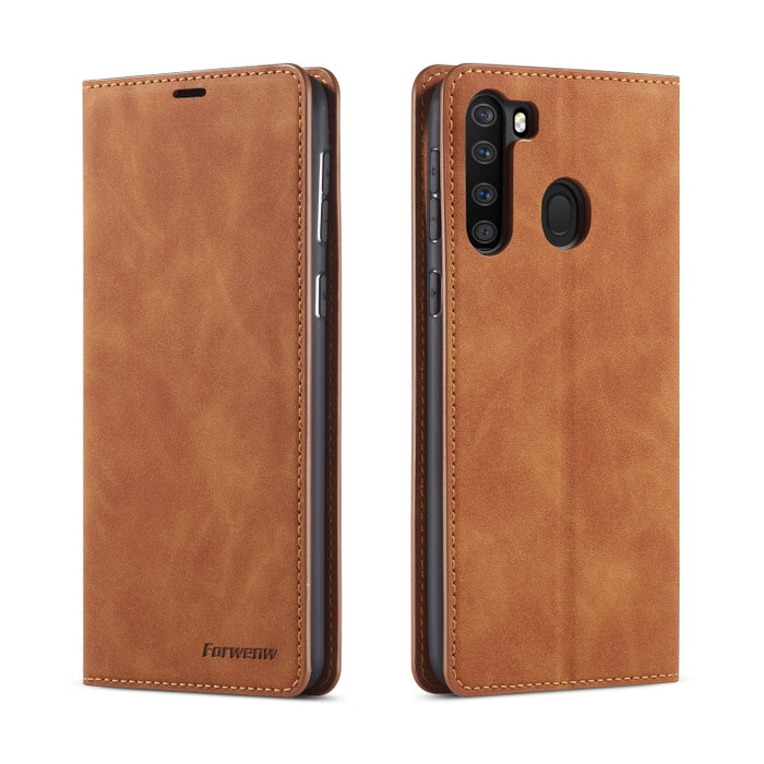 Forwenw Dream Series Oil Edge Fuerte magnetismo Funda de cuero con tapa horizontal con soporte y ranuras para tarjetas y billetera y marco de fotos, For Xiaomi Redmi Note 9S, For Samsung Galaxy A31, For Samsung Galaxy A41, For Samsung Galaxy A11       ...