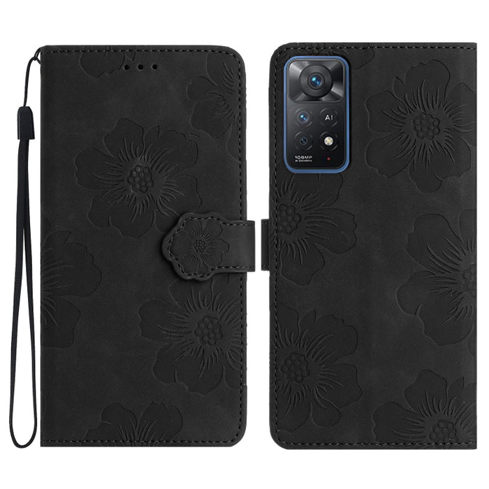Estuche para teléfono de cuero con patrón de estampado de flores, For Xiaomi Redmi Note 10 5G, For Xiaomi Redmi Note 11 Pro 5G Global, For Xiaomi Redmi Note 11 4G Global / Note 11S, For Xiaomi Redmi Note 12 5G, For Xiaomi Redmi Note 12 Pro 5G          ...