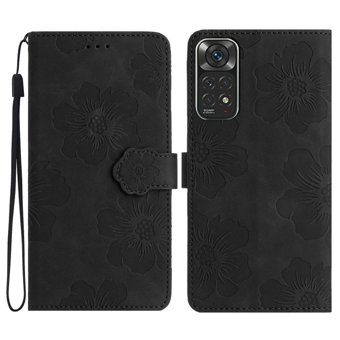 Estuche para teléfono de cuero con patrón de estampado de flores, For Xiaomi Redmi Note 10 5G, For Xiaomi Redmi Note 11 Pro 5G Global, For Xiaomi Redmi Note 11 4G Global / Note 11S, For Xiaomi Redmi Note 12 5G, For Xiaomi Redmi Note 12 Pro 5G          ...