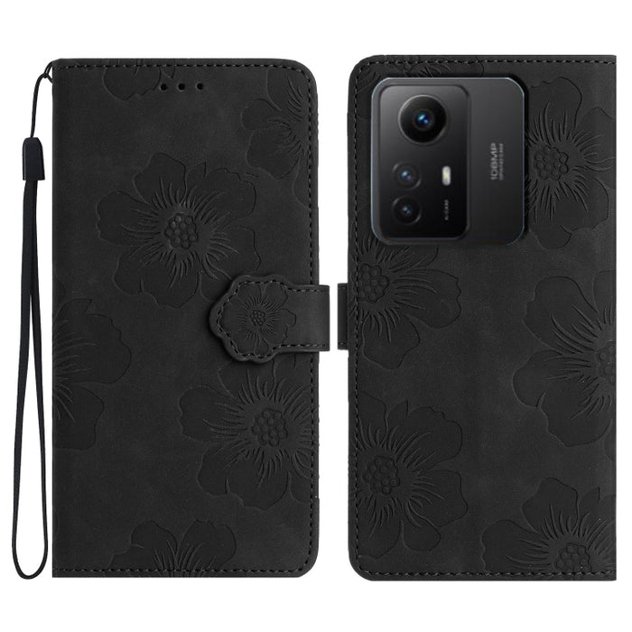 Estuche para teléfono de cuero con patrón de estampado de flores, For Xiaomi Redmi Note 10 5G, For Xiaomi Redmi Note 11 Pro 5G Global, For Xiaomi Redmi Note 11 4G Global / Note 11S, For Xiaomi Redmi Note 12 5G, For Xiaomi Redmi Note 12 Pro 5G          ...