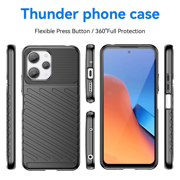 Estuche protector de teléfono suave TPU a prueba de golpes Thunderbolt, For Xiaomi Poco M6 Pro, For Xiaomi Redmi 12 5G, For Xiaomi Redmi 12R, For Xiaomi Redmi 12, For Xiaomi Redmi Note 12R Pro, For Xiaomi Poco X5, For Xiaomi Redmi Note 12S             ...