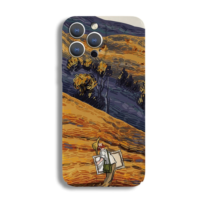 Estuche para PC con patrón de pintura al óleo con orificio preciso