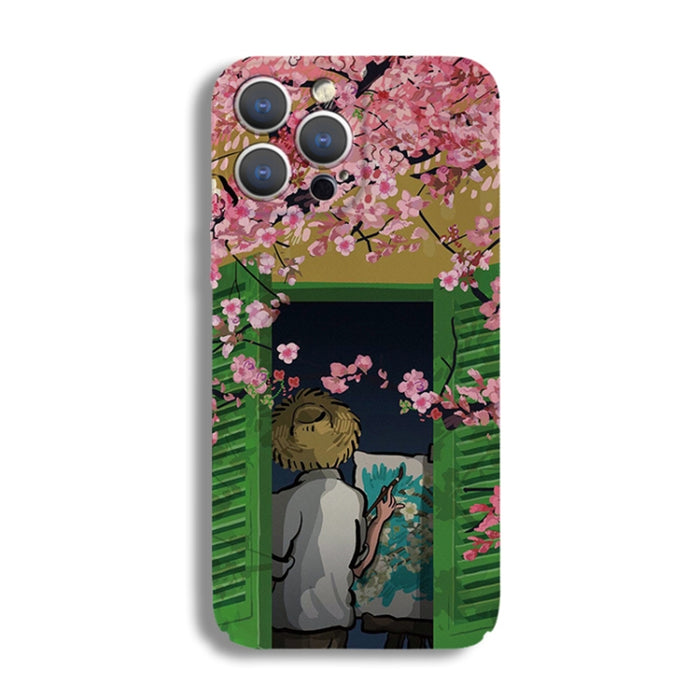 Estuche para PC con patrón de pintura al óleo con orificio preciso