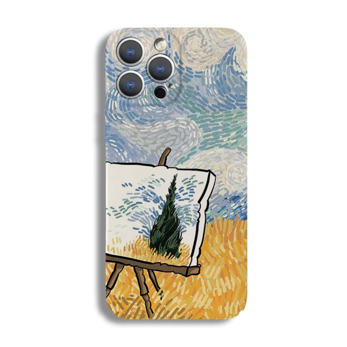 Estuche para PC con patrón de pintura al óleo con orificio preciso