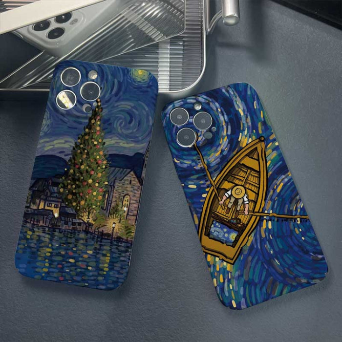 Estuche para PC con patrón de pintura al óleo con orificio preciso