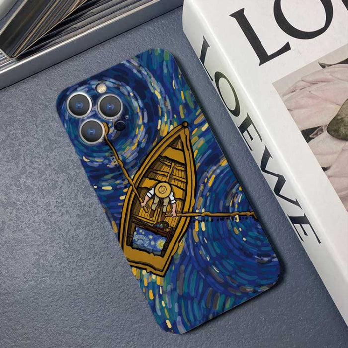 Estuche para PC con patrón de pintura al óleo con orificio preciso