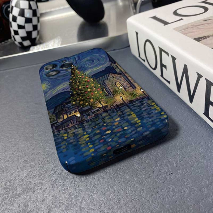 Estuche para PC con patrón de pintura al óleo con orificio preciso