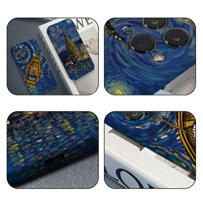 Estuche para PC con patrón de pintura al óleo con orificio preciso