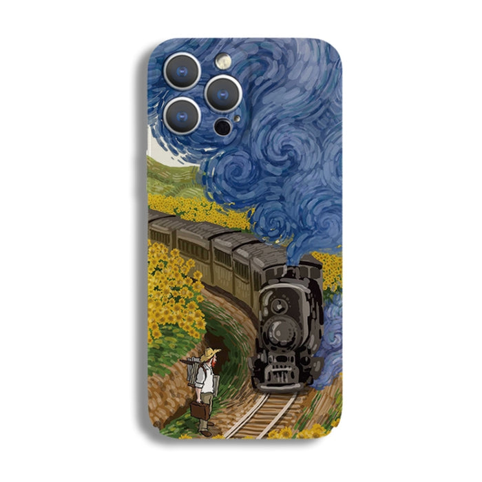 Estuche para PC con patrón de pintura al óleo con orificio preciso
